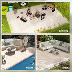 Outdoor Rug Reversible Boho UV-Resistant Foldable With Carry Bag