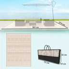 Outdoor Rug Reversible Boho UV-Resistant Foldable With Carry Bag