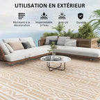 Outdoor Rug Reversible Boho UV-Resistant Foldable With Carry Bag