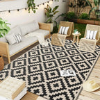 Outdoor Rug Reversible Geometric Waterproof & UV-Protected