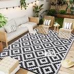 Outdoor Rug Reversible Geometric Waterproof & UV-Protected