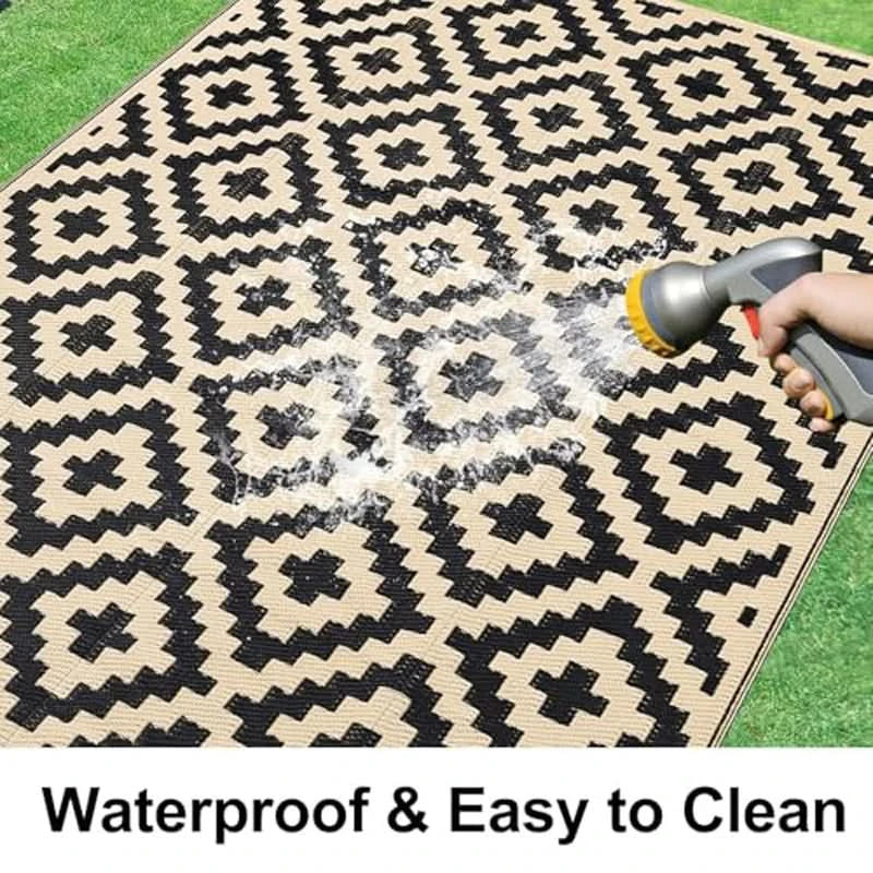 Outdoor Rug Reversible Geometric Waterproof & UV-Protected