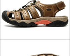 Outdoor Sandals Genuine Leather Elastic Strap Rubber Sole