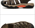 Outdoor Sandals Genuine Leather Elastic Strap Rubber Sole