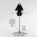 Outdoor Scarecrow Ghost Mask & Hood Adjustable Pole