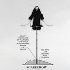 Outdoor Scarecrow Ghost Mask & Hood Adjustable Pole