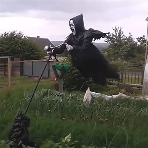 Outdoor Scarecrow Ghost Mask & Hood Adjustable Pole