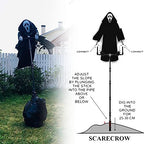 Outdoor Scarecrow Ghost Mask & Hood Adjustable Pole