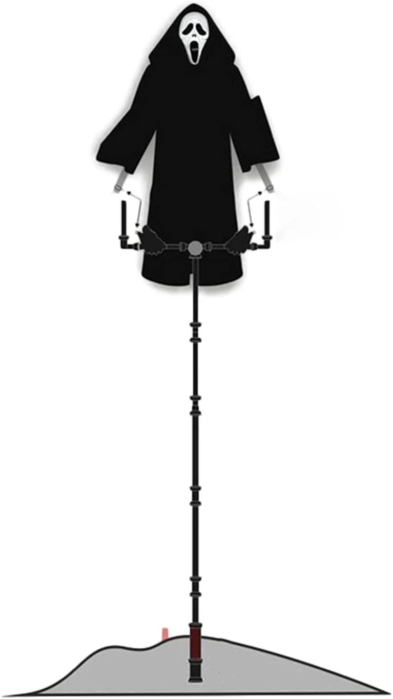 Outdoor Scarecrow Ghost Mask & Hood Adjustable Pole