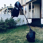 Outdoor Scarecrow Ghost Mask & Hood Adjustable Pole