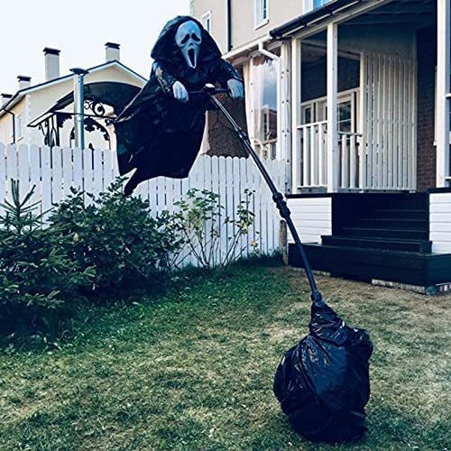 Outdoor Scarecrow Ghost Mask & Hood Adjustable Pole