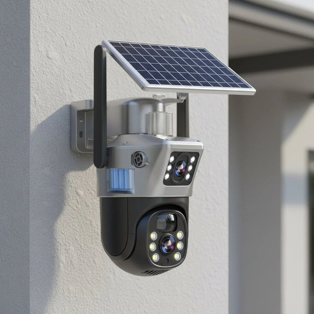 Outdoor Security Camera 4K 10x Zoom Solar Powered