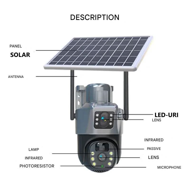 Outdoor Security Camera 4K 10x Zoom Solar Powered