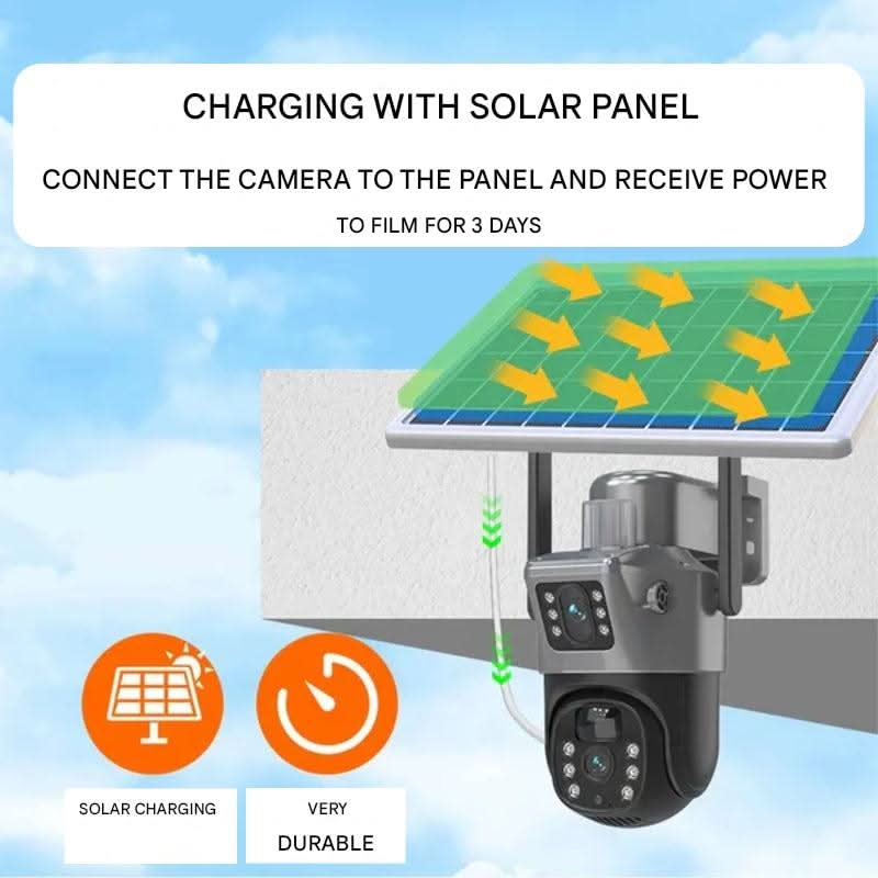 Outdoor Security Camera 4K 10x Zoom Solar Powered