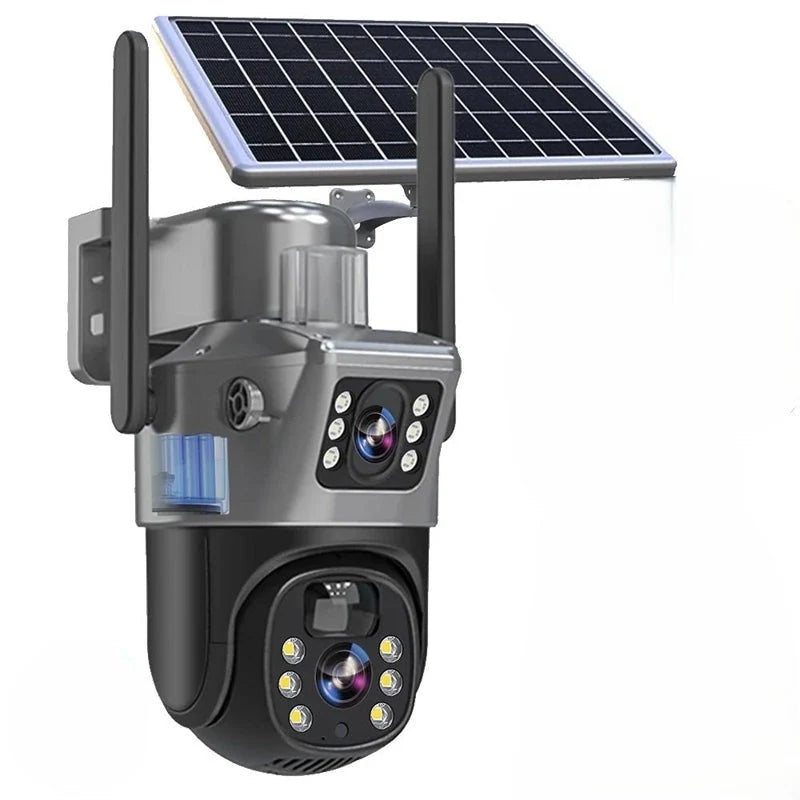 Outdoor Security Camera 4K Pan-Tilt Solar-Powered
