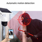 Outdoor Security Camera 4K Pan-Tilt Solar-Powered