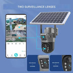 Outdoor Security Camera 4K Pan-Tilt Solar-Powered