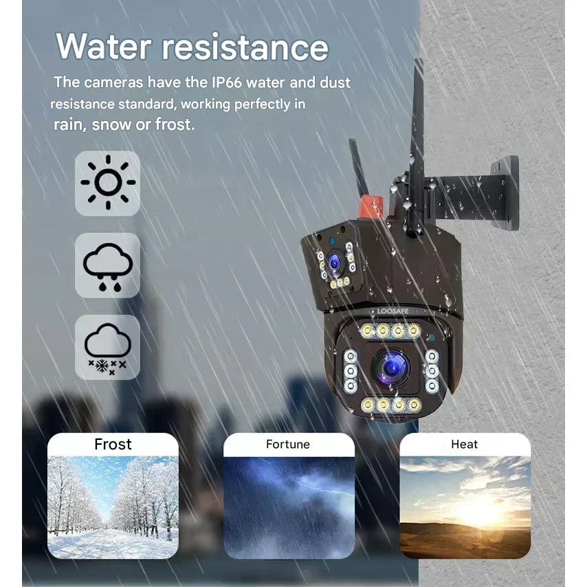 Outdoor Security Camera 4K Pan-Tilt Solar-Powered