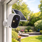 Outdoor Security Camera Solar-Powered 2K HD PIR Motion & Siren
