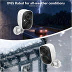 Outdoor Security Camera Solar-Powered 2K HD PIR Motion & Siren