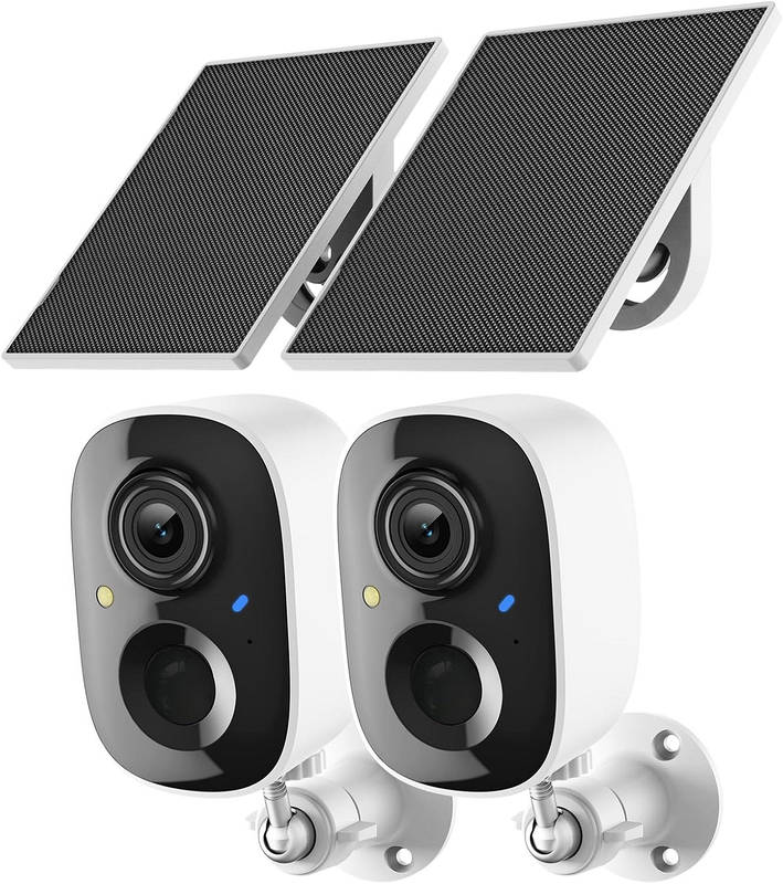 Outdoor Security Camera Solar-Powered 2K HD PIR Motion & Siren
