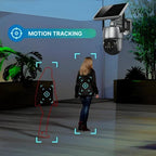 Outdoor Security Camera Solar Powered 360 Degree Rotating Weather-Resistant