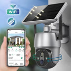 Outdoor Security Camera Solar Powered 360 Degree Rotating Weather-Resistant