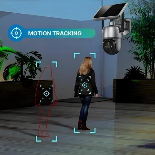 Outdoor Security Camera Solar-Powered 360-Degree Weather-Resistant