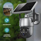 Outdoor Security Camera Solar-Powered 360-Degree Weather-Resistant