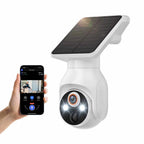 Outdoor Security Camera Solar-Powered Panoramic Rotation Color Night Vision