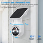 Outdoor Security Camera Solar-Powered Panoramic Rotation Color Night Vision