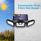 Outdoor Security Light Three-Head Motion Sensor Solar-Powered