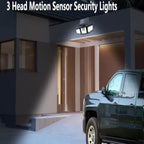 Outdoor Security Light Three-Head Motion Sensor Solar-Powered