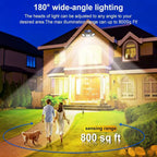 Outdoor Security Light Three-Head Motion Sensor Solar-Powered