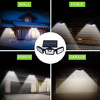 Outdoor Security Light Three-Head Motion Sensor Solar-Powered