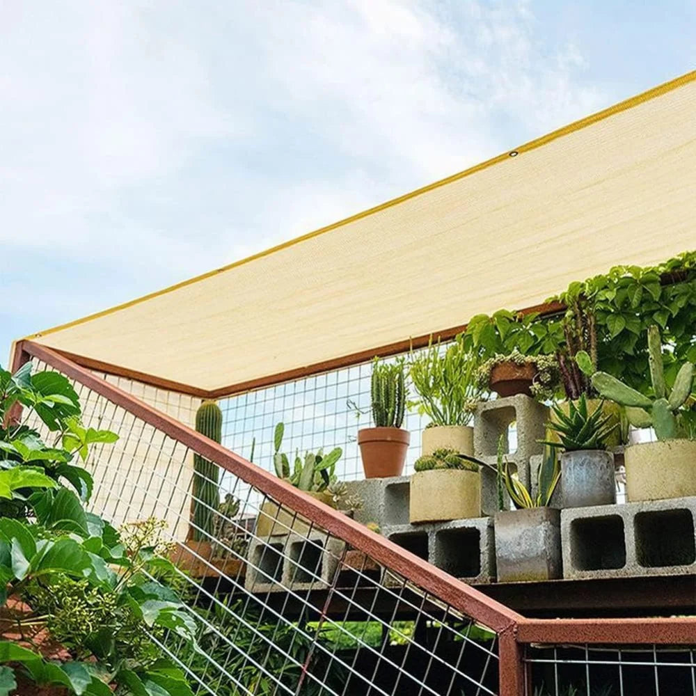 Outdoor Shade Sail Breathable Mesh & Reinforced Grommets