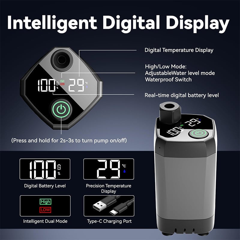 Outdoor Shower Pump Rechargeable LED Display