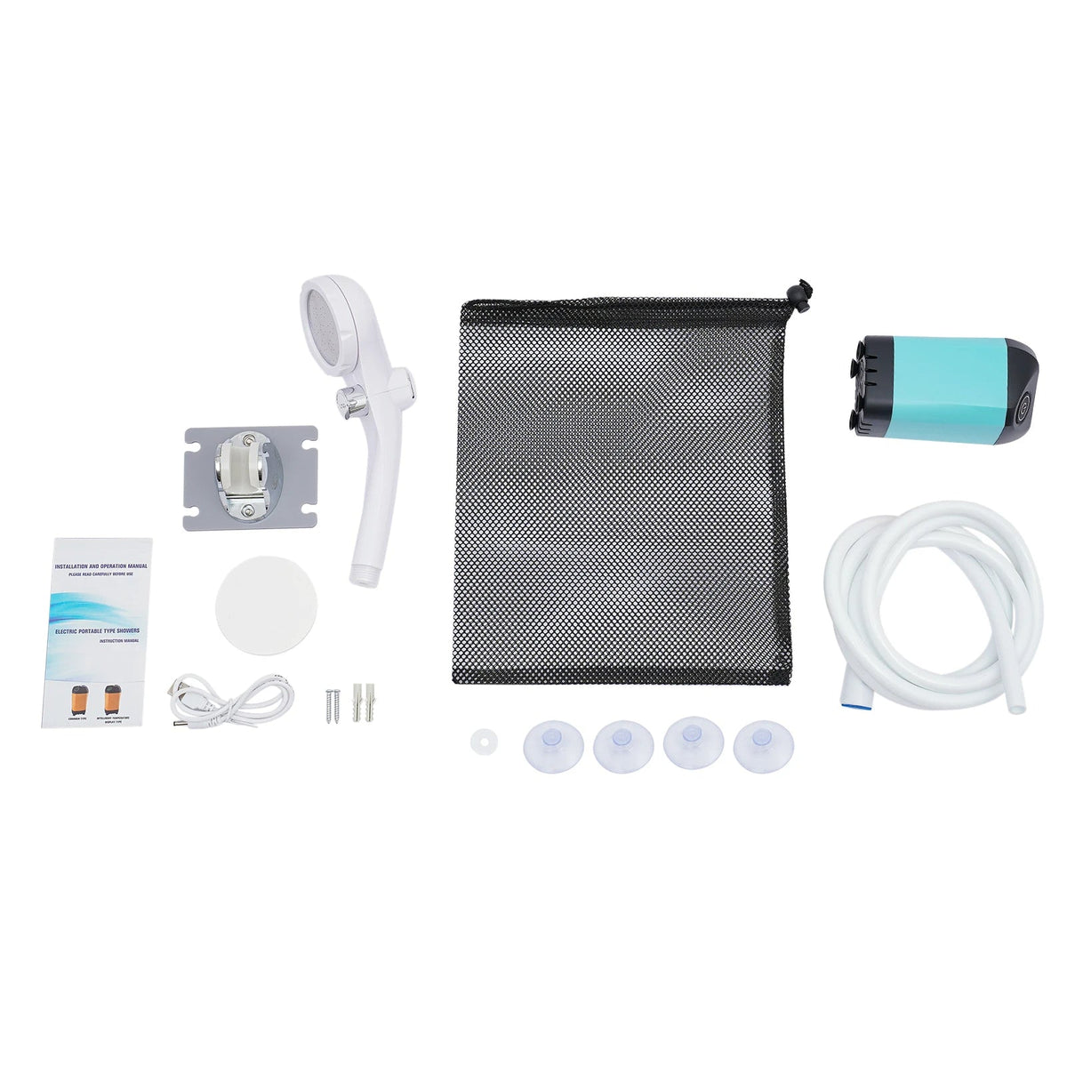 Outdoor Shower Rechargeable Powerful Flow Built-In Filter