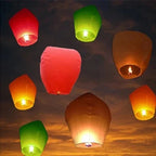Outdoor Sky Lanterns Multicolor Set of 10