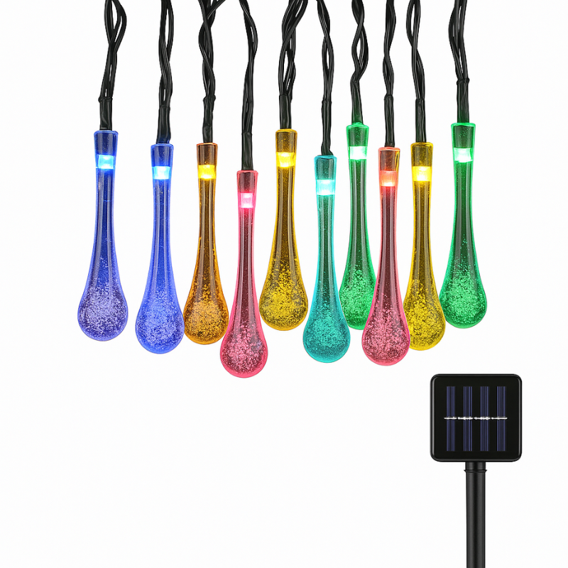 Outdoor Solar Color-Changing String Lights (Auto Dusk-To-Dawn)