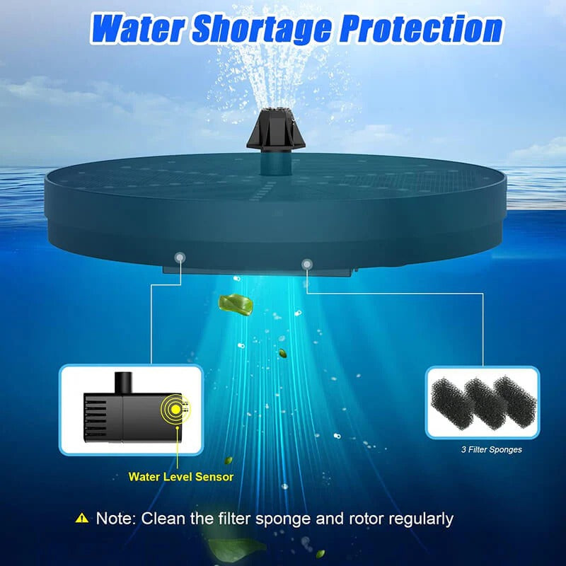 Outdoor Solar Fountain 60 LEDs 7 Spray Patterns