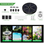 Outdoor Solar Fountain 60 LEDs 7 Spray Patterns