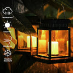 Outdoor Solar Lantern Candle-Effect Flicker Automatic Dusk Sensor