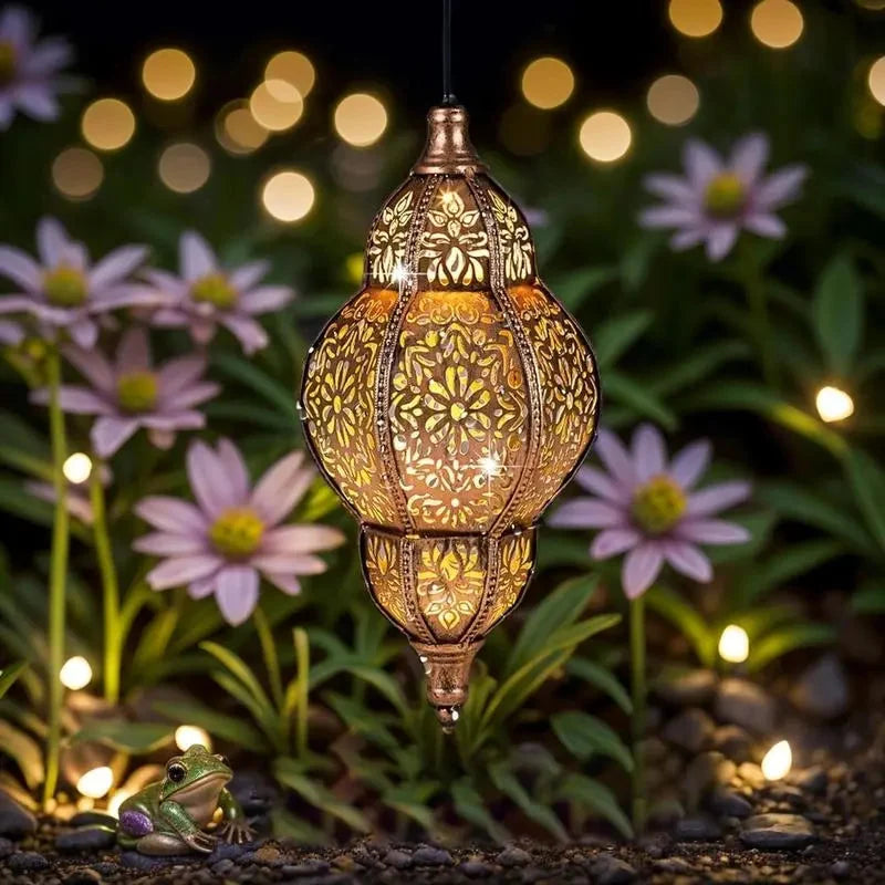 Outdoor Solar Lantern Moroccan Cut Dusk To Dawn