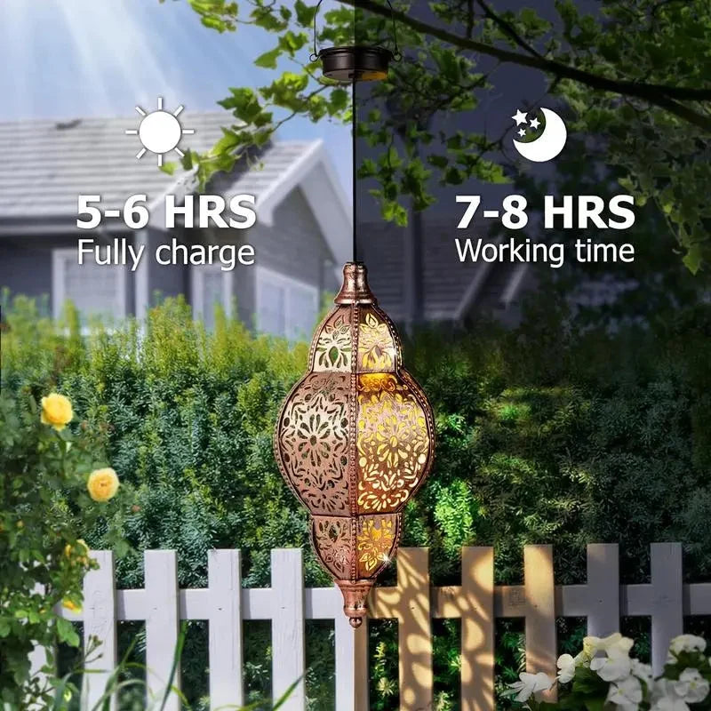 Outdoor Solar Lantern Moroccan Cut Dusk To Dawn