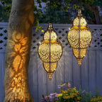 Outdoor Solar Lantern Moroccan Cut Dusk To Dawn