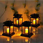 Outdoor Solar Lantern Warm Glow Metal & Plastic