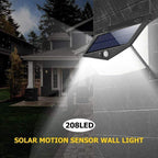 Outdoor Solar Light Motion-Activated 800 Lumens Weather-Resistant