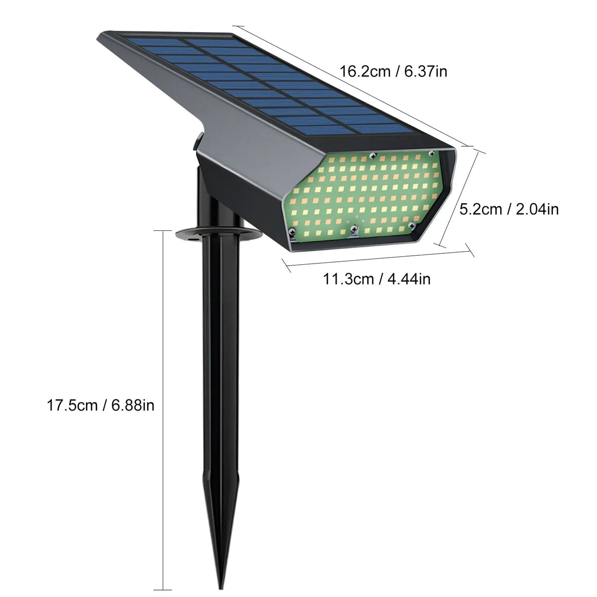 Outdoor Solar Spotlight Switchable Warm & Cool Automatic Dusk-to-Dawn Weatherproof