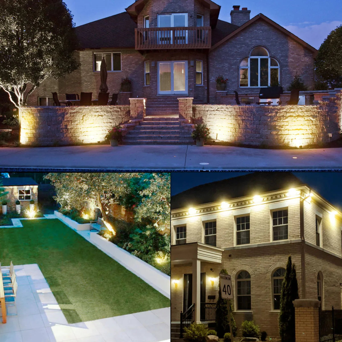 Outdoor Solar Spotlights Set of 5 Adjustable Heads